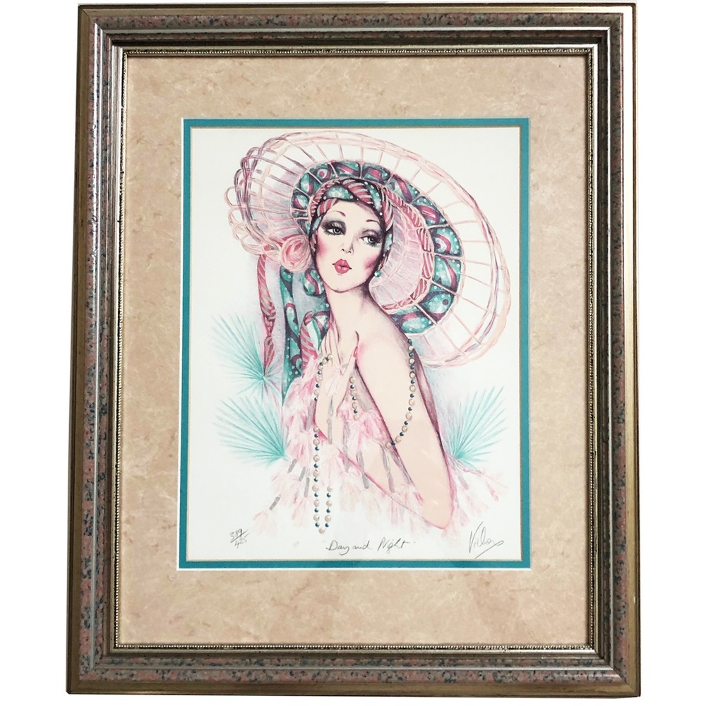 Mary Vickers Day & Night Jeweled Print Framed COA